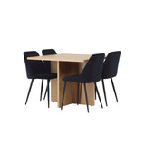 Jídelní stůl Leo 100*75 - Oaklook / Oaklook MDF + noční jídelní židle - Černá / Black Velvet _4