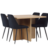 Jídelní stůl Leo 100*75 - Oaklook / Oaklook MDF + noční jídelní židle - Černá / Black Velvet _4