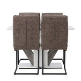 Jídelní stůl Disa 120/160*80 - Bílá / Šedá MDF + Zizo jídelní židle - Černá / Hnědá Tkanina z mikrovlákna _4