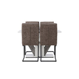 Jídelní stůl Disa 120/160*80 - Bílá / Šedá MDF + Zizo jídelní židle - Černá / Hnědá Tkanina z mikrovlákna _4