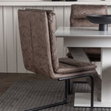 Jídelní stůl Disa 120/160*80 - Bílá / Šedá MDF + Zizo jídelní židle - Černá / Hnědá Tkanina z mikrovlákna _4