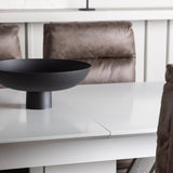 Jídelní stůl Disa 120/160*80 - Bílá / Šedá MDF + Zizo jídelní židle - Černá / Hnědá Tkanina z mikrovlákna _4