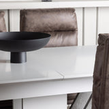 Jídelní stůl Disa 120/160*80 - Bílá / Šedá MDF + Zizo jídelní židle - Černá / Hnědá Tkanina z mikrovlákna _4