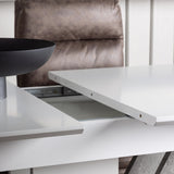 Jídelní stůl Disa 120/160*80 - Bílá / Šedá MDF + Zizo jídelní židle - Černá / Hnědá Tkanina z mikrovlákna _4