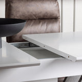 Jídelní stůl Disa 120/160*80 - Bílá / Šedá MDF + Zizo jídelní židle - Černá / Hnědá Tkanina z mikrovlákna _4