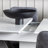 Jídelní stůl Disa 120/160*80 - bílá / šedá MDF + Rosie jídelní židle - černá / tmavě šedá látka _4