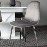 Jídelní stůl Pluto 120/160*90- Bílá / MDF sklo +Jídelní židle Eva - Světle šedá / Světle šedá Velvet _4