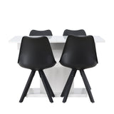 Jídelní stůl Pluto 120/160*90- Bílá / Sklo MDF + Jídelní židle Zeno - Černá / Černá PP _4