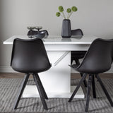 Jídelní stůl Pluto 120/160*90- Bílá / Sklo MDF + Jídelní židle Zeno - Černá / Černá PP _4