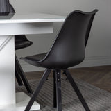 Jídelní stůl Pluto 120/160*90- Bílá / Sklo MDF + Jídelní židle Zeno - Černá / Černá PP _4