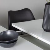 Jídelní stůl Pluto 120/160*90- Bílá / Sklo MDF + Jídelní židle Zeno - Černá / Černá PP _4