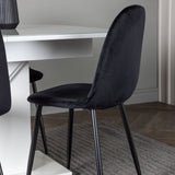 Jídelní stůl Pluto 120/160*90- Bílá / Sklo MDF + Jídelní židle Polar - Černé nohy / Černý samet _4