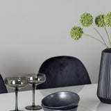 Jídelní stůl Pluto 120/160*90- Bílá / Sklo MDF + Jídelní židle Polar - Černé nohy / Černý samet _4