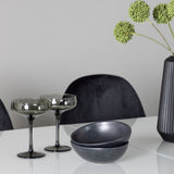 Jídelní stůl Pluto 120/160*90- Bílá / Sklo MDF + Jídelní židle Polar - Černé nohy / Černý samet _4