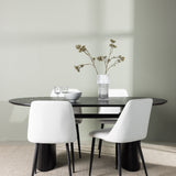 Jídelní stůl Isolde 180*75 – černá/černá MDF + noční jídelní židle – černá/bílá PU _4