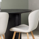 Jídelní stůl Isolde 180*75 – Černá / Černá MDF + Jídelní židle Lilja – Oaklook / Béžová látka _4