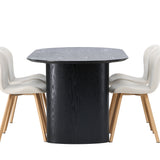 Jídelní stůl Isolde 180*75 – Černá / Černá MDF + Jídelní židle Lilja – Oaklook / Béžová látka _4