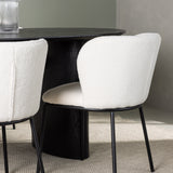 Jídelní stůl Isolde 180*75 – černá / černá MDF + jídelní židle Edina – černá / bílá Boucle _4