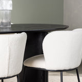 Jídelní stůl Isolde 180*75 – černá / černá MDF + jídelní židle Edina – černá / bílá Boucle _4
