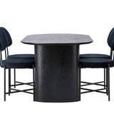 Jídelní stůl Isolde 180*75 – černá / černá MDF + jídelní židle Stella – černá / černý samet _4