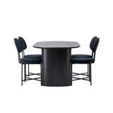 Jídelní stůl Isolde 180*75 – černá / černá MDF + jídelní židle Stella – černá / černý samet _4