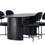 Jídelní stůl Isolde 180*75 – černá / černá MDF + jídelní židle Stella – černá / černý samet _4