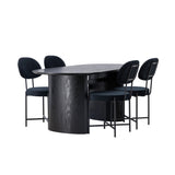 Jídelní stůl Isolde 180*75 – černá / černá MDF + jídelní židle Stella – černá / černý samet _4