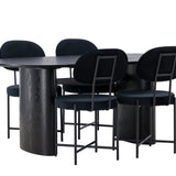 Jídelní stůl Isolde 180*75 – černá / černá MDF + jídelní židle Stella – černá / černý samet _4