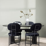 Jídelní stůl Isolde 180*75 – černá / černá MDF + jídelní židle Stella – černá / černý samet _4