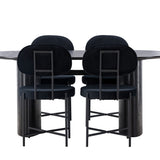 Jídelní stůl Isolde 180*75 – černá / černá MDF + jídelní židle Stella – černá / černý samet _4