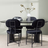 Jídelní stůl Isolde 180*75 – černá / černá MDF + jídelní židle Stella – černá / černý samet _4