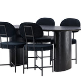 Jídelní stůl Isolde 180*75 – černá / černá MDF + jídelní židle Stella – černá / černý samet _4