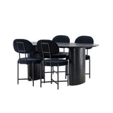 Jídelní stůl Isolde 180*75 – černá / černá MDF + jídelní židle Stella – černá / černý samet _4