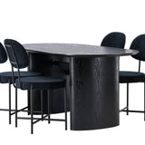 Jídelní stůl Isolde 180*75 – černá / černá MDF + jídelní židle Stella – černá / černý samet _4