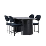 Jídelní stůl Isolde 180*75 – černá / černá MDF + jídelní židle Stella – černá / černý samet _4