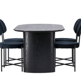 Jídelní stůl Isolde 180*75 – černá / černá MDF + jídelní židle Stella – černá / černý samet _4