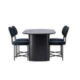 Jídelní stůl Isolde 180*75 – černá / černá MDF + jídelní židle Stella – černá / černý samet _4