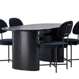 Jídelní stůl Isolde 180*75 – černá / černá MDF + jídelní židle Stella – černá / černý samet _4