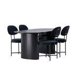 Jídelní stůl Isolde 180*75 – černá / černá MDF + jídelní židle Stella – černá / černý samet _4