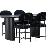 Jídelní stůl Isolde 180*75 – černá / černá MDF + jídelní židle Stella – černá / černý samet _4