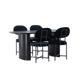 Jídelní stůl Isolde 180*75 – černá / černá MDF + jídelní židle Stella – černá / černý samet _4