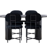 Jídelní stůl Isolde 180*75 – černá / černá MDF + jídelní židle Stella – černá / černý samet _4