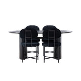 Jídelní stůl Isolde 180*75 – černá / černá MDF + jídelní židle Stella – černá / černý samet _4