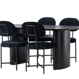 Jídelní stůl Isolde 180*75 – černá / černá MDF + jídelní židle Stella – černá / černý samet _4