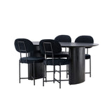 Jídelní stůl Isolde 180*75 – černá / černá MDF + jídelní židle Stella – černá / černý samet _4