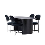 Jídelní stůl Isolde 180*75 – černá / černá MDF + jídelní židle Stella – černá / černý samet _4