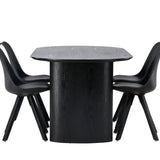 Jídelní stůl Isolde 180*75 - Černá / Černá MDF + Jídelní židle Zeno - Černá / Černá PP _4