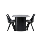 Jídelní stůl Isolde 180*75 - Černá / Černá MDF + Jídelní židle Zeno - Černá / Černá PP _4