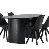 Jídelní stůl Isolde 180*75 - Černá / Černá MDF + Jídelní židle Zeno - Černá / Černá PP _4