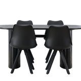 Jídelní stůl Isolde 180*75 - Černá / Černá MDF + Jídelní židle Zeno - Černá / Černá PP _4